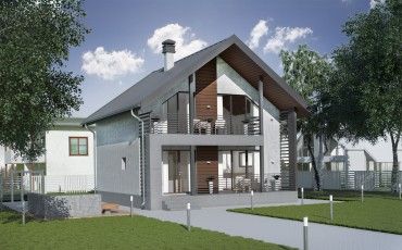 Проект каркасного дома 2-14