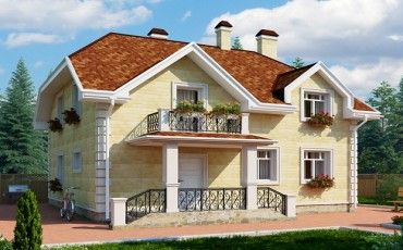 Проект дома из блоков 10-2151