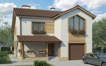 Проект дома из блоков 10-2037