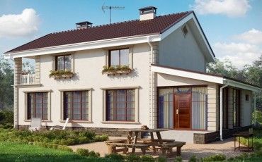 Проект дома из блоков 10-2117