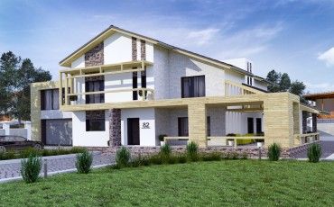 Проект дома из блоков 1705