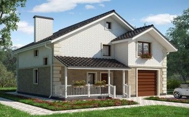 Проект дома из блоков 10-2077