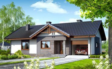 Проект дома с 4 спальнями и гаражом 1583