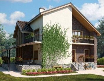 Проект дома из блоков 10-2114