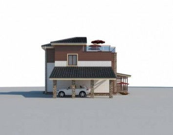 Проект дома из блоков 10-2124