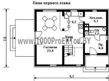 Проект дома из блоков 1394