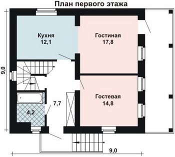 Проект дома из блоков 10-2082