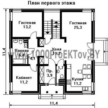 Проект дома из блоков 1457