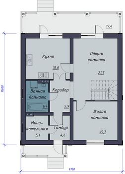 Проект дома из блоков 10-2041