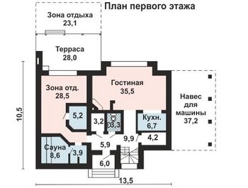 Проект дома из блоков 10-2124