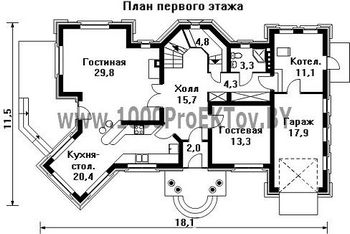 Проект дома из блоков 1149