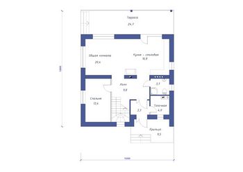 Проект дома из блоков 1090