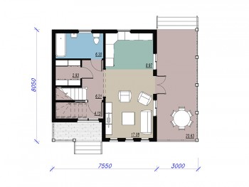 Проект каркасного дома 2-23