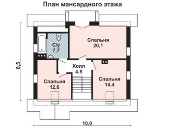 Проект дома из блоков 10-980