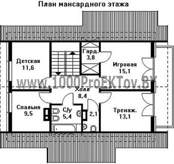 Проект дома из блоков 1186