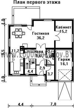 Проект дома из блоков 1419