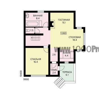 Проект деревянного дома 1053