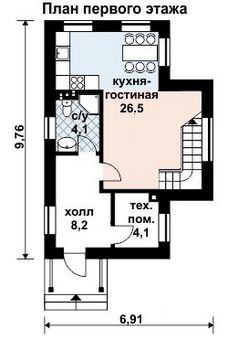 Проект дома из блоков 10-2049
