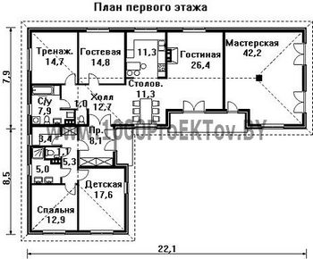 Проект дома из блоков 1461