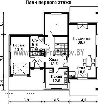 Проект дома из блоков 1215