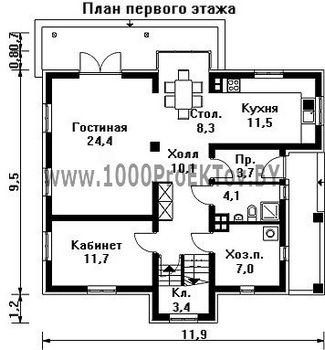 Проект дома из блоков 1306