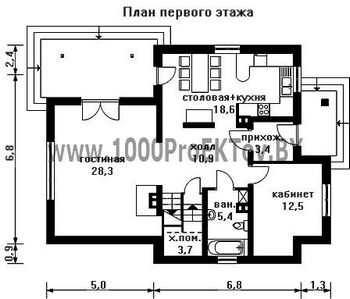 Проект дома из блоков 1347