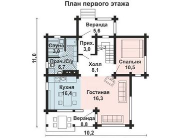 Проект деревянного дома 10-2193