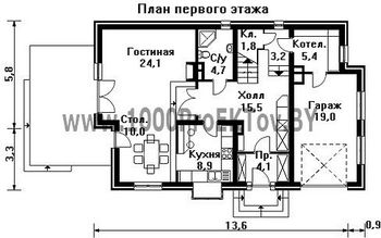 Проект дома из блоков 1282