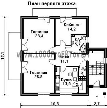 Проект дома из блоков 1436