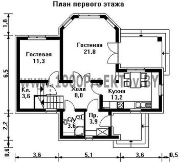 Проект дома из блоков 1137