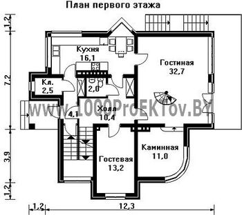 Проект дома из блоков 1145
