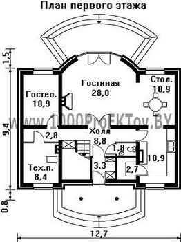Проект дома из блоков 1483