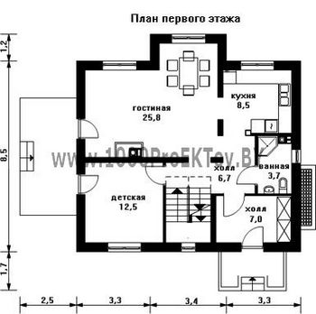 Проект дома из блоков 1474