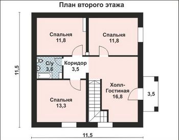 Проект дома из блоков 10-2151