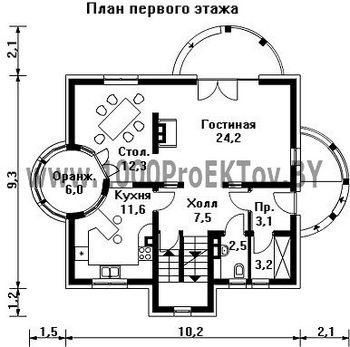 Проект дома из блоков 1477