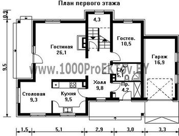 Проект дома из блоков 1139
