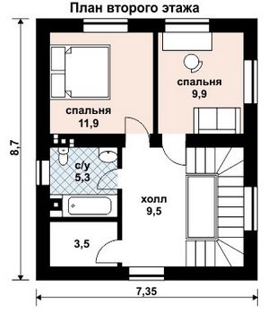 Проект дома из блоков 10-2048