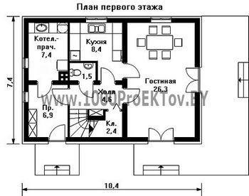 Проект дома из блоков 1291