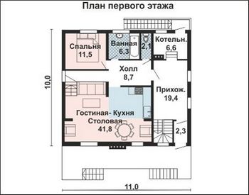 Проект дома из блоков 10-2209