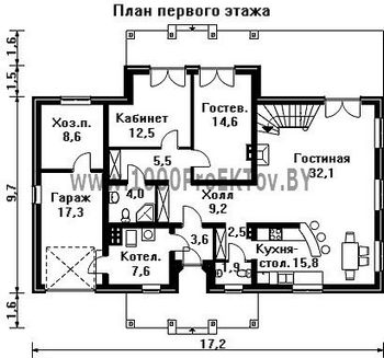 Проект дома из блоков 1266