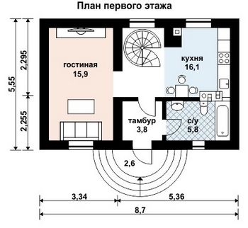 Проект дома из блоков 10-2057