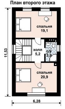 Проект дома из блоков 10-2047