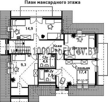 Проект дома из блоков 1180