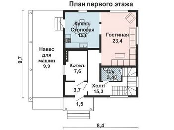 Проект дома из блоков 10-2157