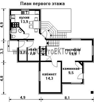 Проект дома из блоков 1329