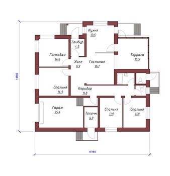 Проект каменного дома 1568