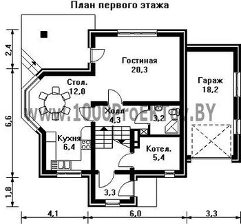 Проект дома из блоков 1190