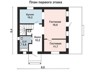 Проект дома из блоков 10-2076
