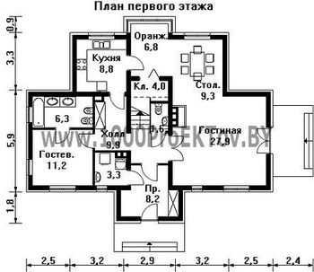 Проект дома из блоков 1294