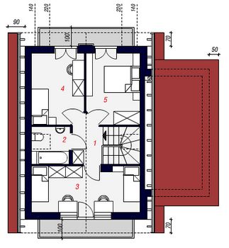 Проект дома из блоков 1580